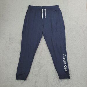 NWOT Calvin Klein Sleepwear Navy Blue Joggers Loungewear Pants L Cotton// 25CT